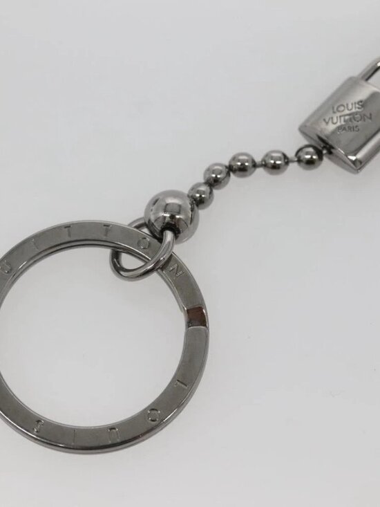 LOUIS VUITTON Louis Vuitton Portocre Tab Keychain MP2211  LOUIS VUITTON Porte Cles Tab Key Ring Leather Black MP2211 LV Auth bs25709